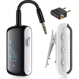 Передавач та приймач Bluetooth для 2 навушників AirPods, адаптер Flight Bluetooth 5.2 для літака, телевізора та спортзалу