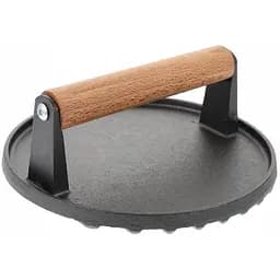 Прес для м'яса чавунний з дерев'яною ручкою 1кг 17 см GRILLI (777121)