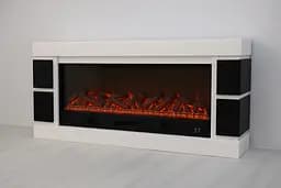 Електричний камін Logos Long 158 1500Вт Bluetooth звук потріскування дров White with black (10080146) - мініатюра 3