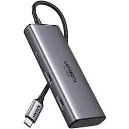 Док-станція USB3.1 Type-C - -  HDMIx2,4K60Hz(8k30Hz)/USB 3.0x2/Type-C/PD 100W CM498 6 in 1 Ugreen (15852)