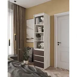 Пенал открытый с шухлядами Moreli T-219 500x2117x498 мм Бетон/Венге магия (mo-t219-beton-venge)