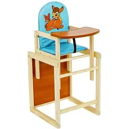 Стільчик для годування Мася №2055 Оленя Бембі шкірозамінник блакитний