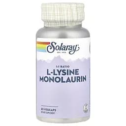 L-лізин та монолаурин Solaray L-Lysine Monolaurin, 60 вегакапсул для підтримки імунної системи