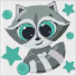 Алмазная мозаика Ideyka без подрамника Маленький енот AMC7194 20х20см
