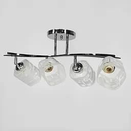 Срібний світильник із декором дерева на 4 плафони у корпусі 60 см | Арт. 6032/4 CH | Line F