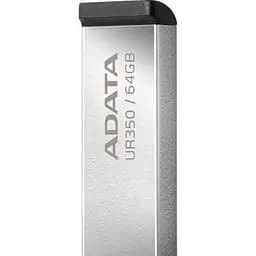 USB флеш накопичувач ADATA 64GB UR350 Silver-Black USB 3.2 (UR350-64G-RSR/BK) - мініатюра 3