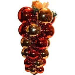 Велика ялинкова іграшка виноград Linhai пластик золотисто-коричневий 38-40 см (031450)