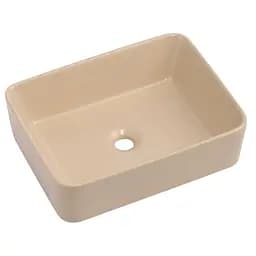 Раковина накладная Qtap Tern Beige, прямоугольная, с донным клапаном QT17116069SB