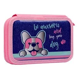 Школьный пенал твердый 1Вересня двойной HP-01 Corgi, фиолетовый