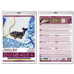 Набор для вышивки бисером украшения "Синий кит" AD-239 на натуральном холсте.