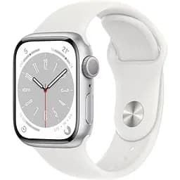 Смарт-годинник Apple Watch Series 8 45mm Silver Aluminum Case with White Sport Band S/M (MP6P3) [81958]