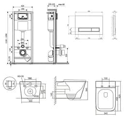 Набір Q-tap Nest 4 в 1 підвісний унітаз Tern Ultra Quiet 525x345x360 + комплект інсталяції QT17332303AW47510 - мініатюра 8