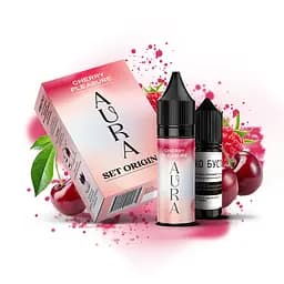 Набір компонентів для самозамісу сольової заправки Aura 15 мл Cherry Pleasure Вишня Малина, 0-50 мг (17188)