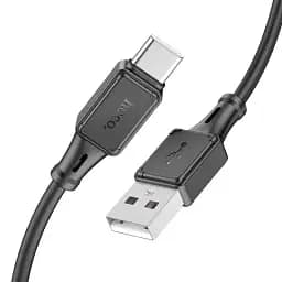 Кабель Hoco USB X101 Type-C 3A 1 м силіконовий провід з для швидкої зарядки гаджетів чорний