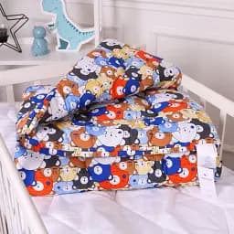 Набір дитячий MirSon зима Kids Time 20-0032 Colored bears 110x140 см бавовна: ковдра з подушкою (2200009671166) - мініатюра 4