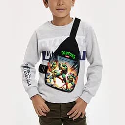 Сумка через плече дитяча Черепашки-ніндзя 29х17 см сумка слінг для хлопчика (02282)