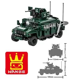 Конструктор Wange військовий автомобіль Hummer Humvee з кулеметом  військова техніка, 518 деталей - мініатюра 4