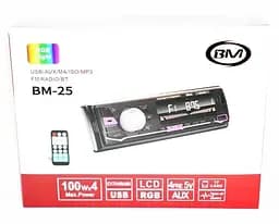 Автомагнітола Boschmann BM-25 Blue-tooth, MP3, RGB - підсвітка, 2xUSB, SD, AUX (1DIN) - мініатюра 7