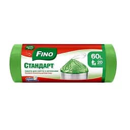 Пакети для сміття Fino Стандарт з затяжками 60 л 20 шт.