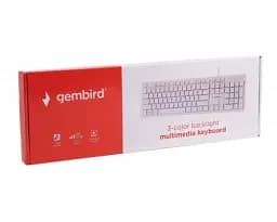 Клавіатура Gembird KB-UML3-01-W-UA, 3-х кольорове підсвічування клавіш, USB, White (KB-UML3-01-W-UA) - мініатюра 5