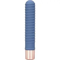 Вібратор Loveline Ribbed Mini 14.1 см синій