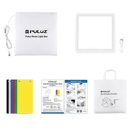 Лайткуб з кільцевою лампою Puluz PKT3201 30x30x30см (Білий) - мініатюра 2