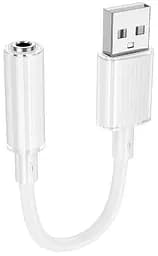 Переходник Borofone BV22 Lemon external sound card USB-A to 3.5 внешняя звуковая карта белая