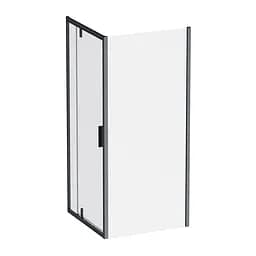 Душове огородження Square Pivot AM.PM Gem 90×90 см, без піддону, чорний профіль W90UG-404-9090-BT