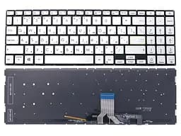 Клавіатура для ASUS X521, X521EA, X521EQ, X521FA, X521FL, X521JQ, X521UA, S533, S533E, S533F (RU Silver з підсвічуванням). Оригінал