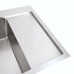 Кухонна мийка Platinum Handmade 650x500x230 L нержавійка (квадратний сифон 3,0/1,0), Нержавіюча сталь - мініатюра 4