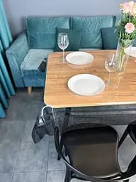 Скатертина силіконова з чорною стразовою стрічкою подвійною 220х140 см - мініатюра 7
