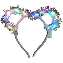 Аксессуар для волос обруч с ушками-дождиком, свет 3 режима, на батарейках (в ассортименте)