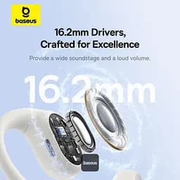 Навушники Baseus Eli 10i Fit Open-Ear TWS спортивні амбушюри для бігу, тренажерного залу та їзди на велосипеді – білі - мініатюра 4