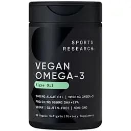 Омега 3 Sport Research Vegan Omega-3 1400 mg, 60 капсул з концентрату рослинної водоростевої олії