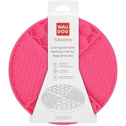 Килимок для злизування і повільного харчування Waudog Silicone 211х211х30 мм рожевий