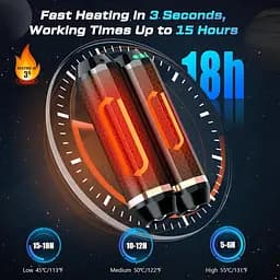 EnjoyNest C306 Перезаряджувані грілки для рук, грілки для рук 3-в-1, багаторазові, 10 000 мАг, з 2 зовнішніми батареями - мініатюра 6