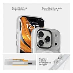 Чехол для Apple iPhone 17 Pro, Uniq MagCase, белый, противоударный, панель-накладка с MagSafe, ударопрочный TPU+PC, с магнитом MagSafe, поддержка полноценной беспроводной зарядки, ArmorStandart (ARM86269) - мініатюра 3