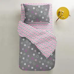Набір простирадл полуторне Cosas PINK ZIGZAG 155х240 см (SetSheet_ZigPinkGrey_DropWGrey_155х240) - мініатюра 5