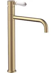 Смеситель для умывальника Rea Serra brushed gold высокий REA-B1145 Золотой