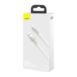 Кабель Baseus Cafule Series Metal Data Cable USB to Lightning 2.4A 1 м Білий - мініатюра 3