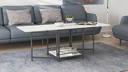 Стіл журнальний трансформер Куб Комбо Ferrum-decor 540x532x500 Чорний метал ДСП Бетон 16 мм (FRD-105155)