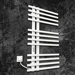 Электрический полотенцесушитель Kosser Браш 1000x600 EL тайм. белый ДБ02ELW, Белый матовый, Левое