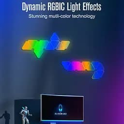 Настінний світильник Smart Triangular Quantum Light SAL-012B Bluetooth USB interface with app 6pcs White - мініатюра 5