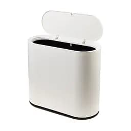 Мусорное ведро с крышкой Supretto, 10 л, белый с черным (5750)