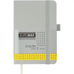 Книга записна Buromax Etalon в клітинку 140х95 мм срібна 96 аркушів (BM.296160-24)