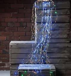 Новорічна конусна гірлянда 3 м 10 ниток 300 LED-лампочок Кольорова - мініатюра 3