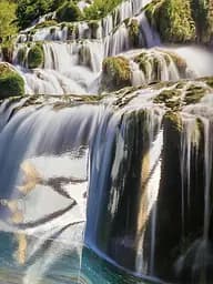Кухонний фартух Happy Pocket вініловий Водоспад тропічний ПВХ наклейка для кухні блакитний 60х200 см Z180246 - мініатюра 5