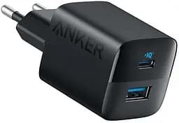 Блок живлення зарядний пристрій Anker PowerPort 323 PowerIQ 2 порти Type-C чорний