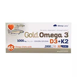 Витамины и минералы Olimp Gold Omega 3 D3+K2, 30 капсул