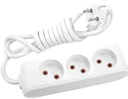 Подовжувач 3/3м без заземл. білий (Multi-Let)